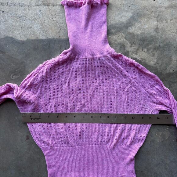 Moda International Turtle Neck Sweater Women's M Pink Knit Long Sleeve 36010042 - Picture 7 of 15